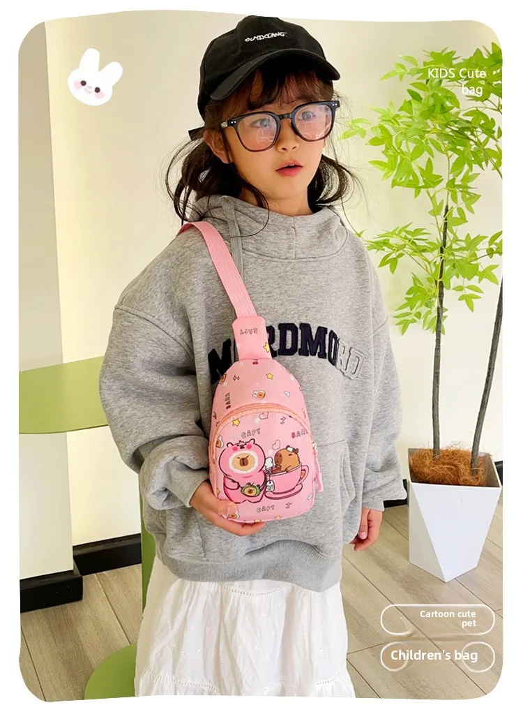 Cute Capybara Shoulder Bag Mini Storage Bag Cartoon Chest Bag Home Decoration Messenger Bag Coin Purse for Kids