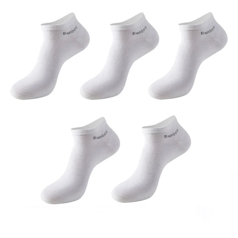 5Pairs/Lot Men's Bamboo Fiber Socks High Quality Business Casual Comfort Breathable Anti-bacterial Deodorant Men's Ankle Socks