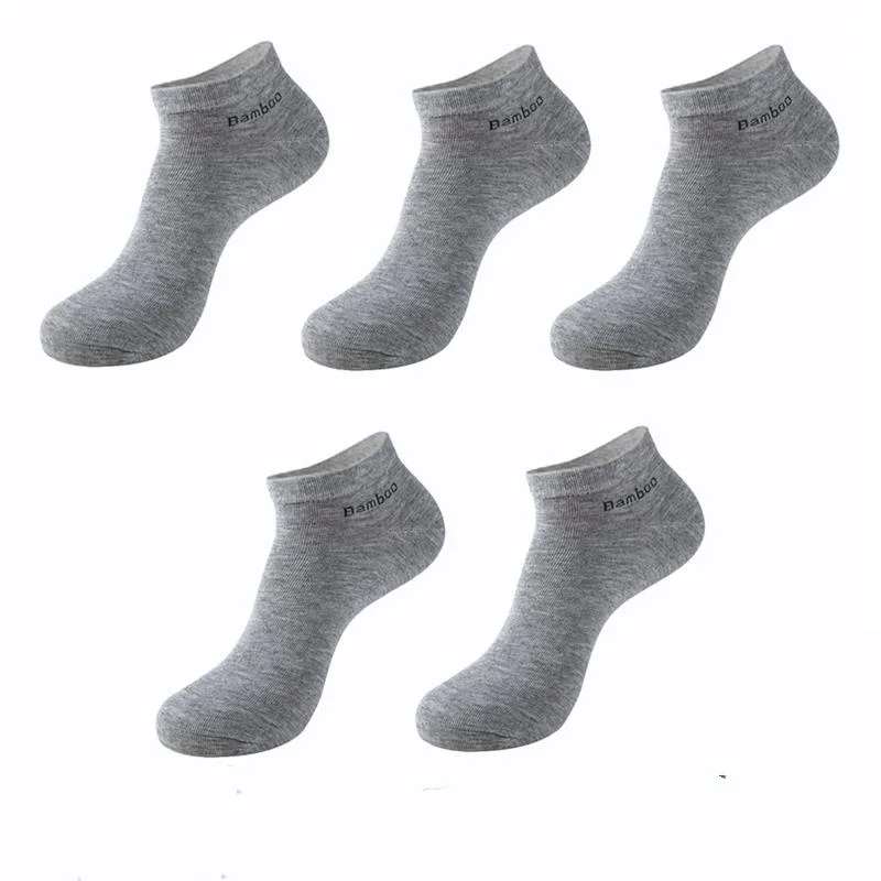 5Pairs/Lot Men's Bamboo Fiber Socks High Quality Business Casual Comfort Breathable Anti-bacterial Deodorant Men's Ankle Socks
