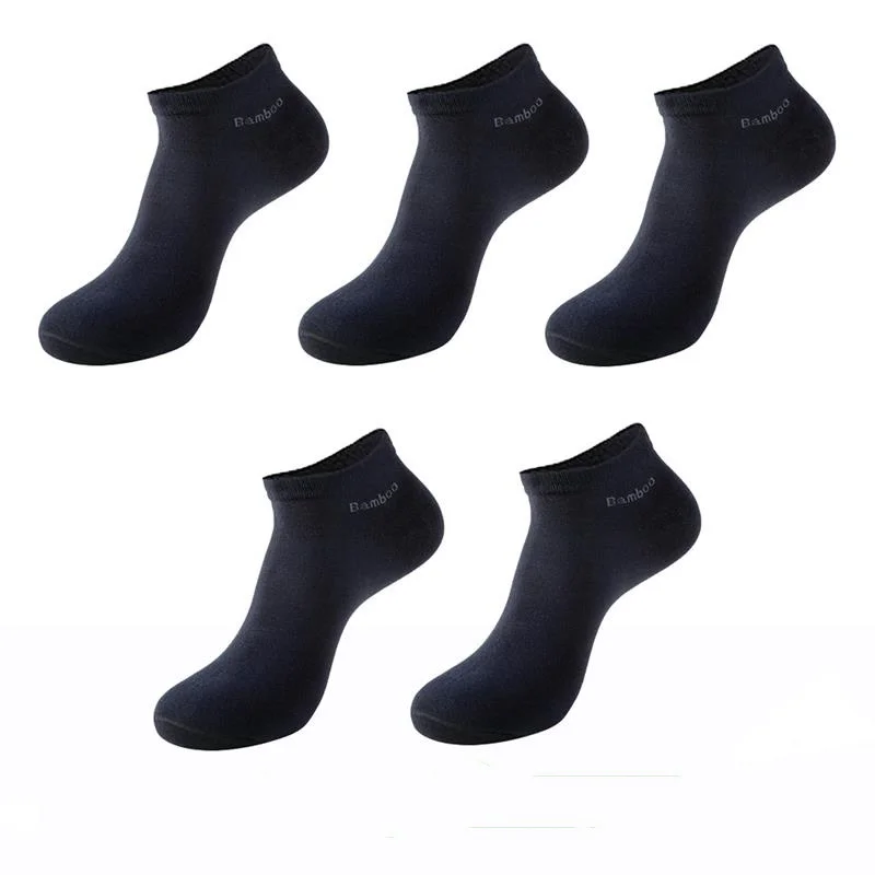 5Pairs/Lot Men's Bamboo Fiber Socks High Quality Business Casual Comfort Breathable Anti-bacterial Deodorant Men's Ankle Socks