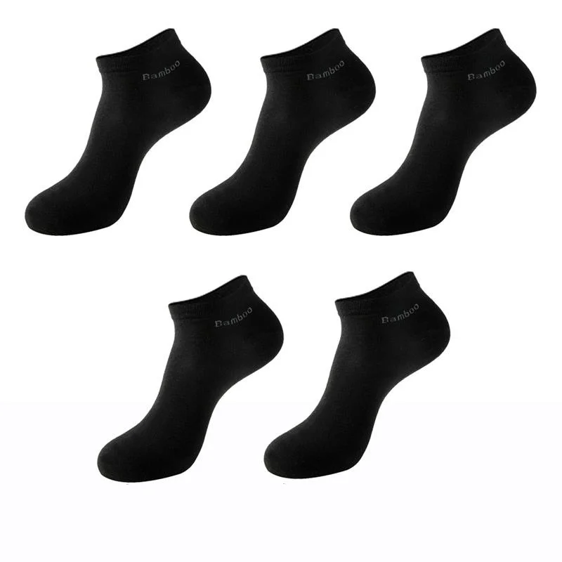 5Pairs/Lot Men's Bamboo Fiber Socks High Quality Business Casual Comfort Breathable Anti-bacterial Deodorant Men's Ankle Socks
