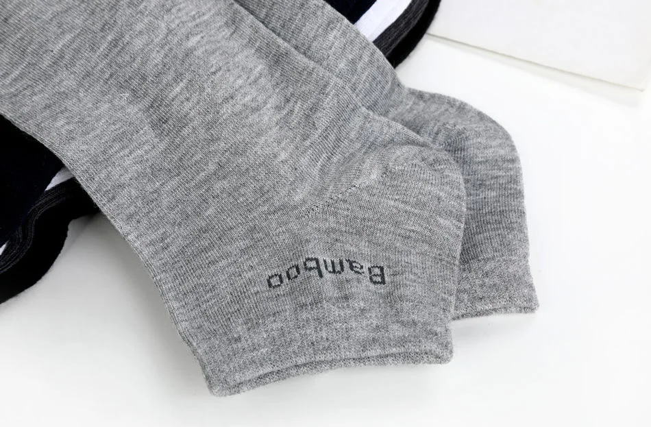 5Pairs/Lot Men's Bamboo Fiber Socks High Quality Business Casual Comfort Breathable Anti-bacterial Deodorant Men's Ankle Socks