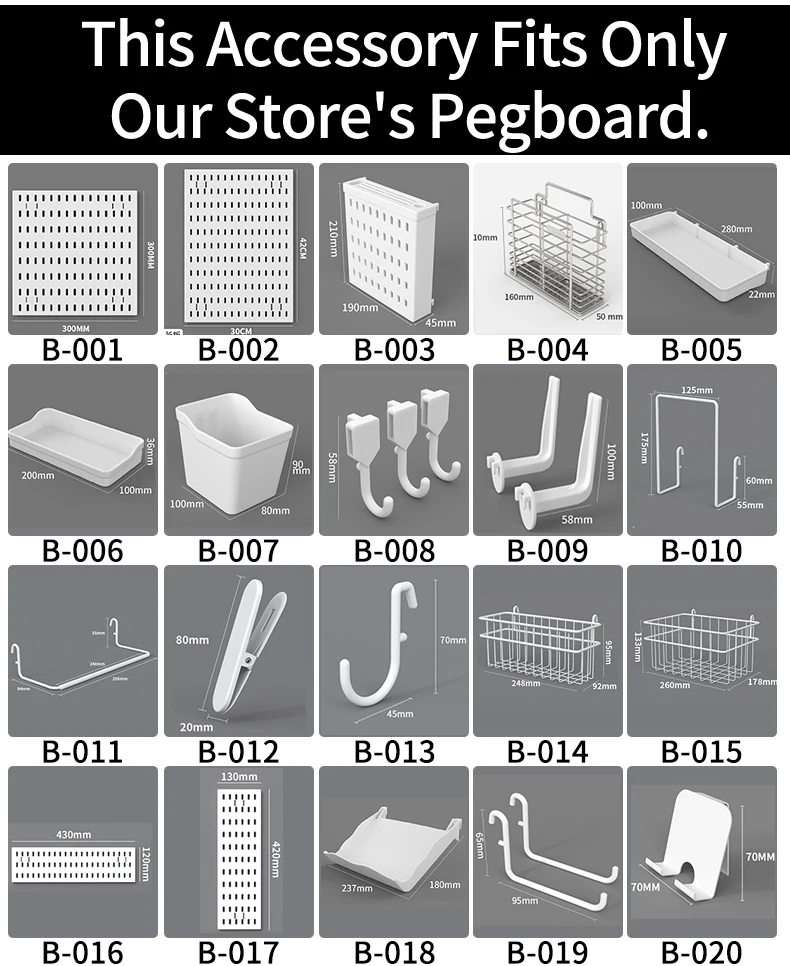 Multifunctional Desktop Standing Pegboard for Home/Office Storage. Freely Combinable Partition Shelf Set.