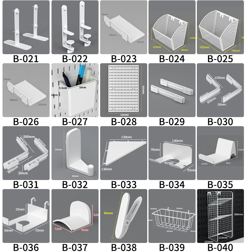 Multifunctional Desktop Standing Pegboard for Home/Office Storage. Freely Combinable Partition Shelf Set.