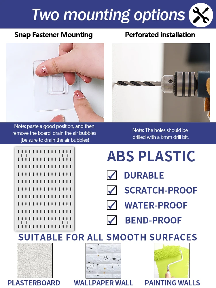 Multifunctional Desktop Standing Pegboard for Home/Office Storage. Freely Combinable Partition Shelf Set.