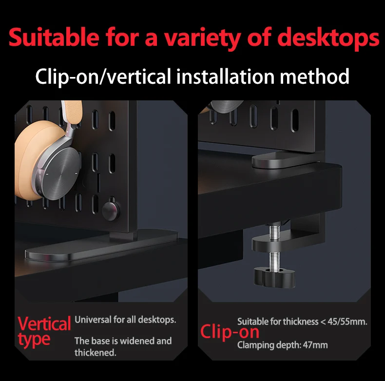 Multifunctional Desktop Standing Pegboard for Home/Office Storage. Freely Combinable Partition Shelf Set.