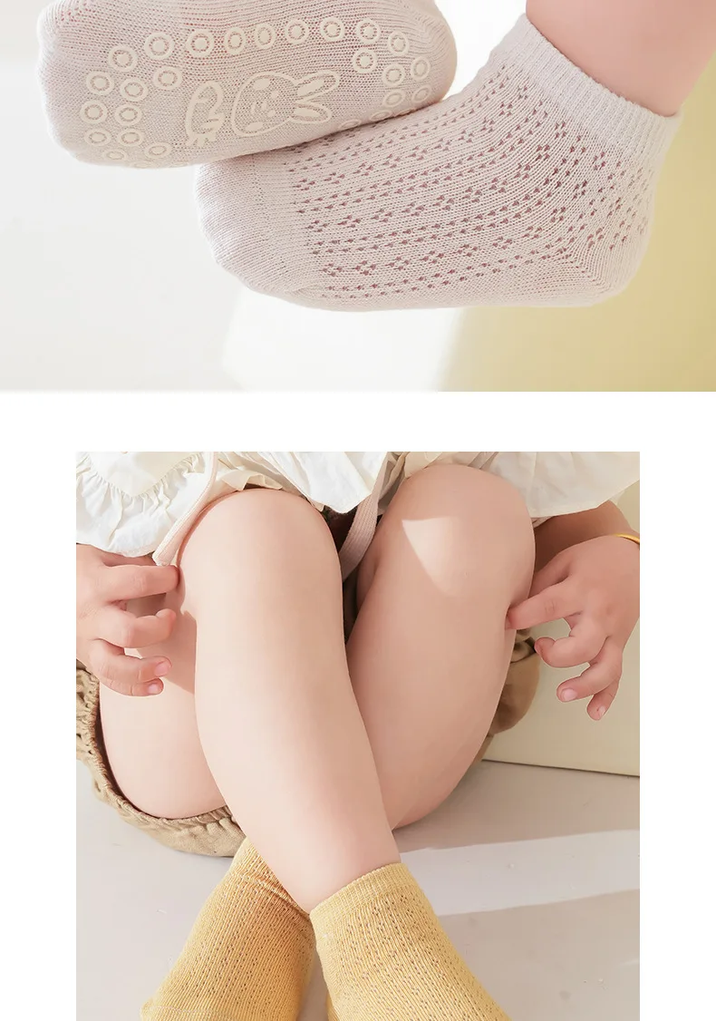 6Pairs/Lot Toddler Kid Girls Sock Korean Rabbit Print Babys Girls Anti-slipping Socks Soft Breathable Indor Non-slip Floor Socks
