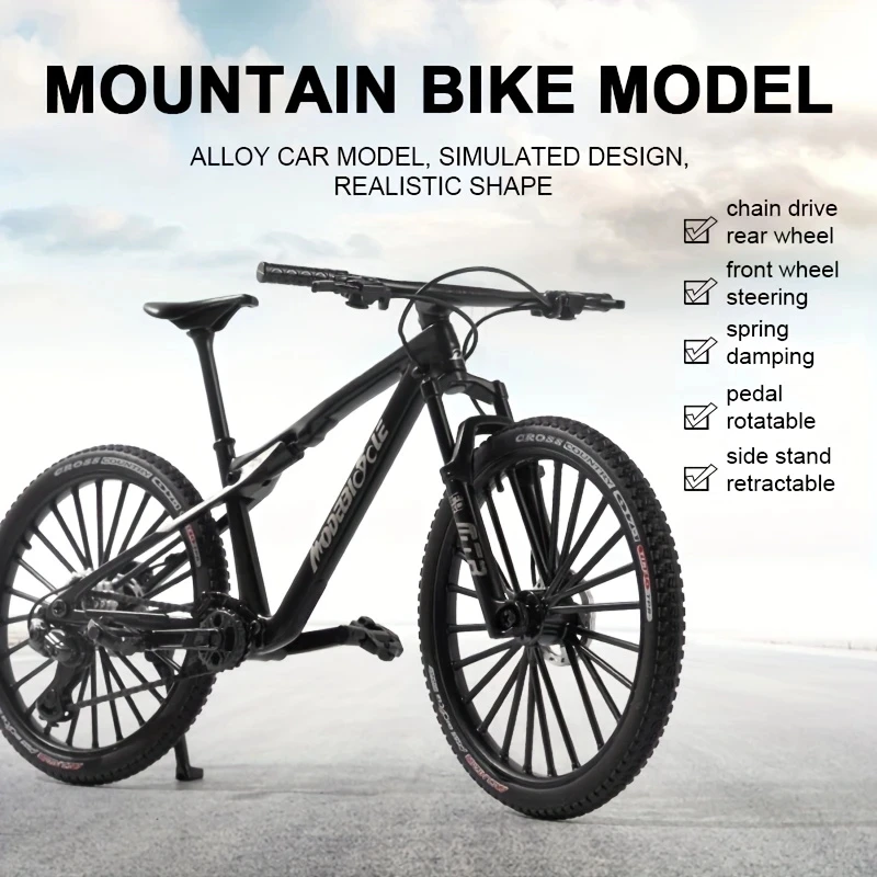 Vintage Metal Mountain Bike Model Desktop Mini Alloy Classic Bicycle Toy Die-Cast Finger Model Home Decoration