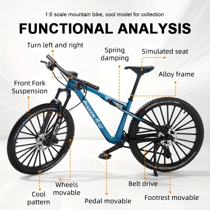 Vintage Metal Mountain Bike Model Desktop Mini Alloy Classic Bicycle Toy Die-Cast Finger Model Home Decoration