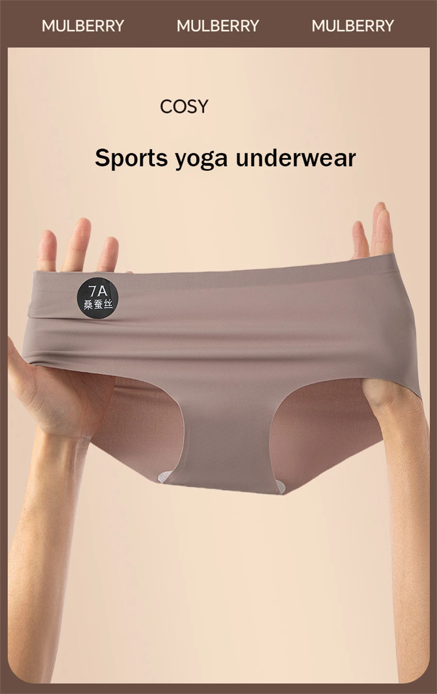 5PCS Seamless Mulberry Silk Panties Women's Soft Lingerie Sexy High Elastic Breathable Briefs Invisible WEDDING DRESS Underpants