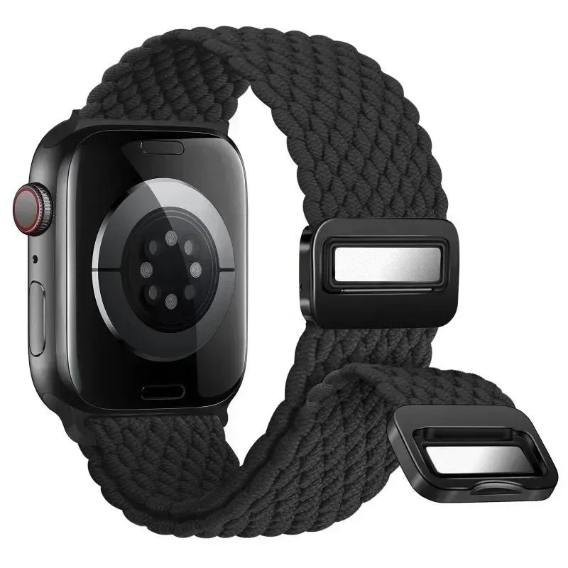 Nylon Braided Band Strap Compatible For Apple Watch S10 46mm 44mm 40mm 45mm 49mm 41mm 38mm iWatch series se 10 7 3 5 6 8 9 Ultra