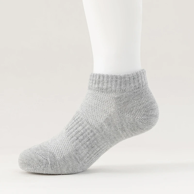 6 Pairs Kids Socks Breathable Mesh Girls Ankle Socks White Black Solid Colors Boys Sports Socks for Spring Summer