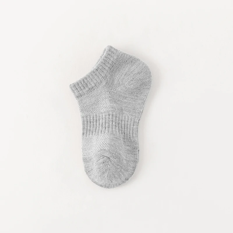 6 Pairs Kids Socks Breathable Mesh Girls Ankle Socks White Black Solid Colors Boys Sports Socks for Spring Summer