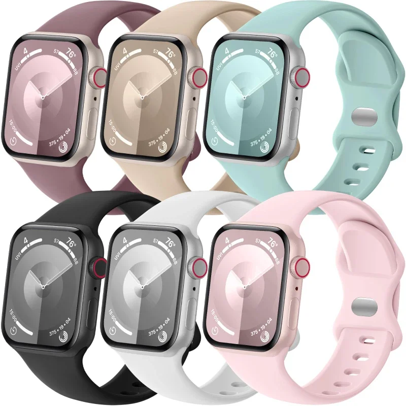 Glass+Case+band For Apple Watch bands 44mm 40mm 45mm 41-38mm 42mm Silicone sport bracelet iWatch series10 8 9 7 6 5 4 3 SE strap