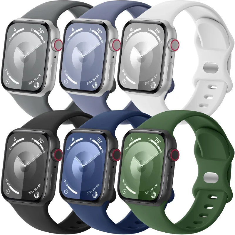 Glass+Case+band For Apple Watch bands 44mm 40mm 45mm 41-38mm 42mm Silicone sport bracelet iWatch series10 8 9 7 6 5 4 3 SE strap