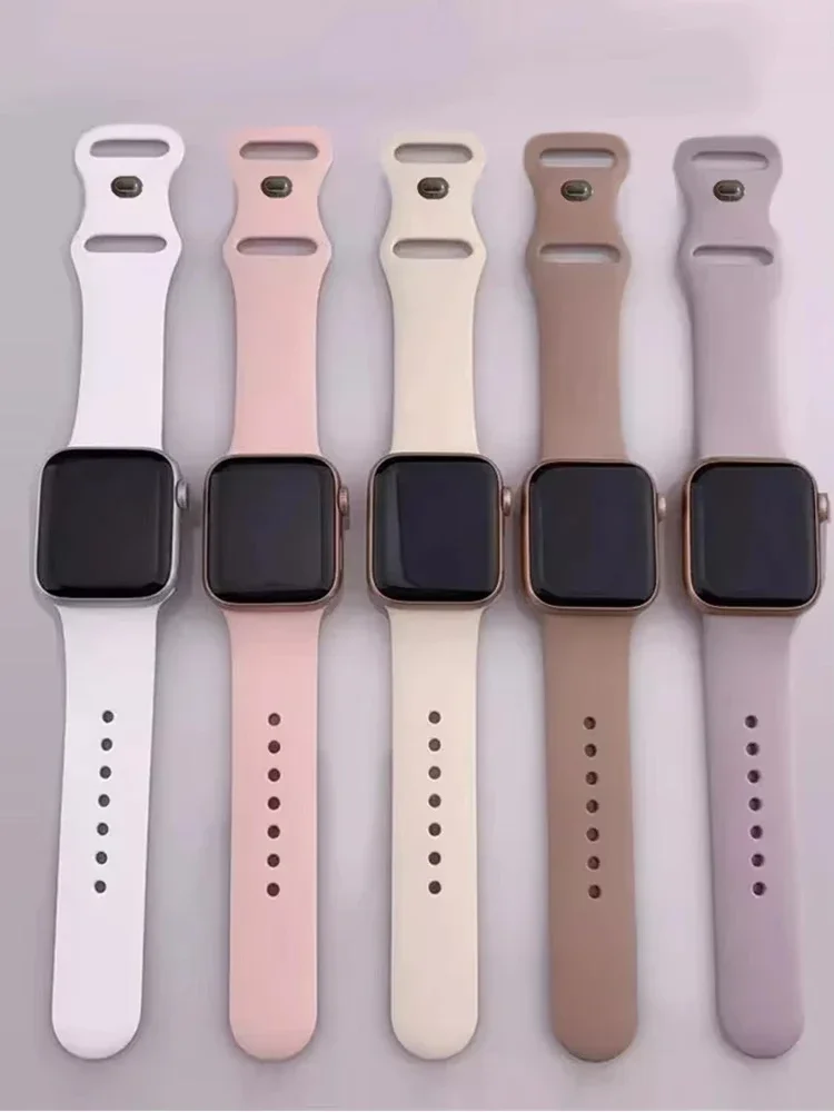 Glass+Case+band For Apple Watch bands 44mm 40mm 45mm 41-38mm 42mm Silicone sport bracelet iWatch series10 8 9 7 6 5 4 3 SE strap