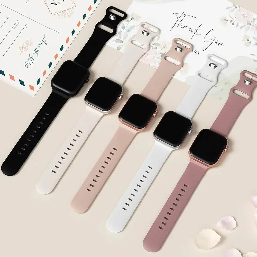Glass+Case+band For Apple Watch bands 44mm 40mm 45mm 41-38mm 42mm Silicone sport bracelet iWatch series10 8 9 7 6 5 4 3 SE strap