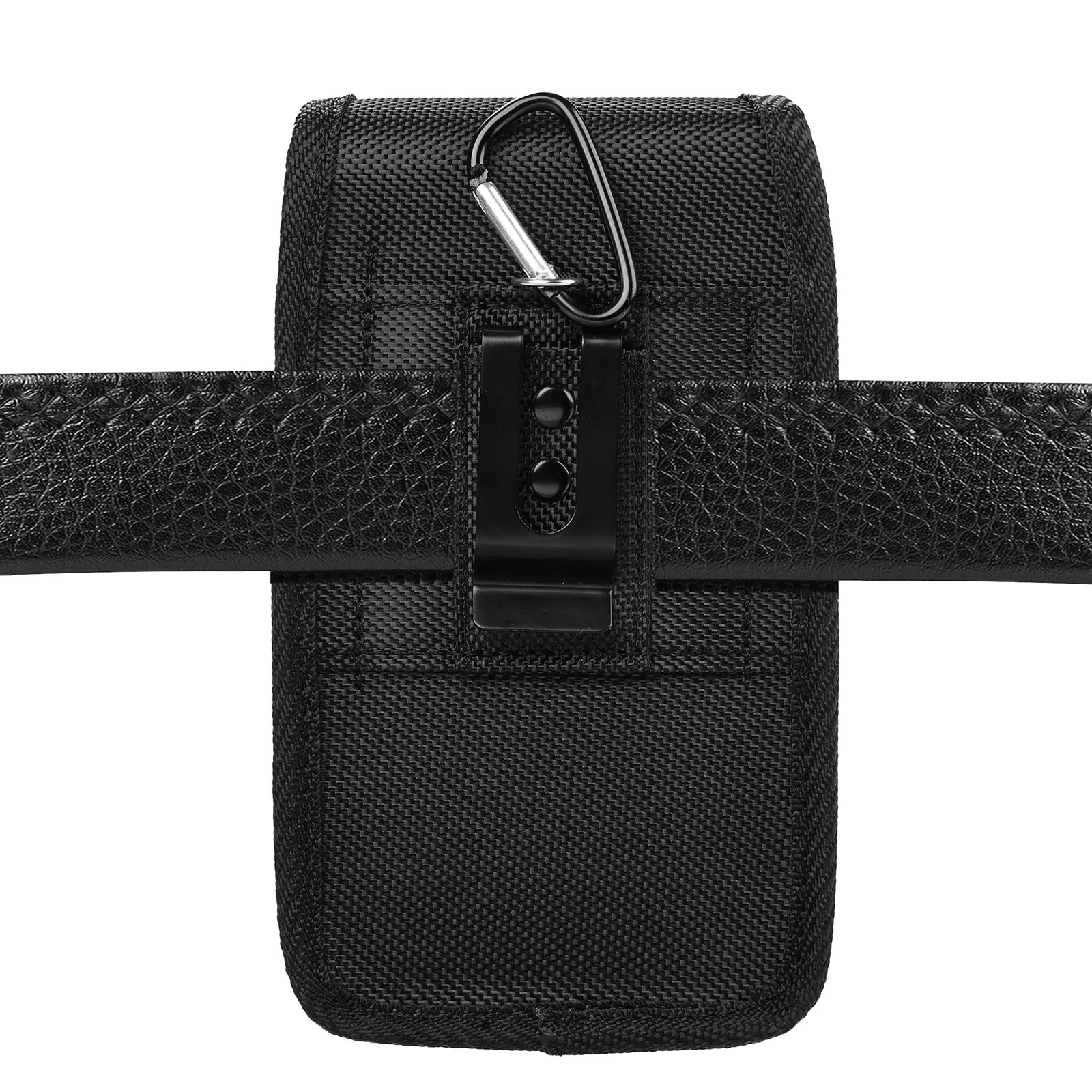 Men's Nylon Dual Pocket Cell Phone Belt Pouch Case - Durable, Outdoor Cell Phone Pouch Case