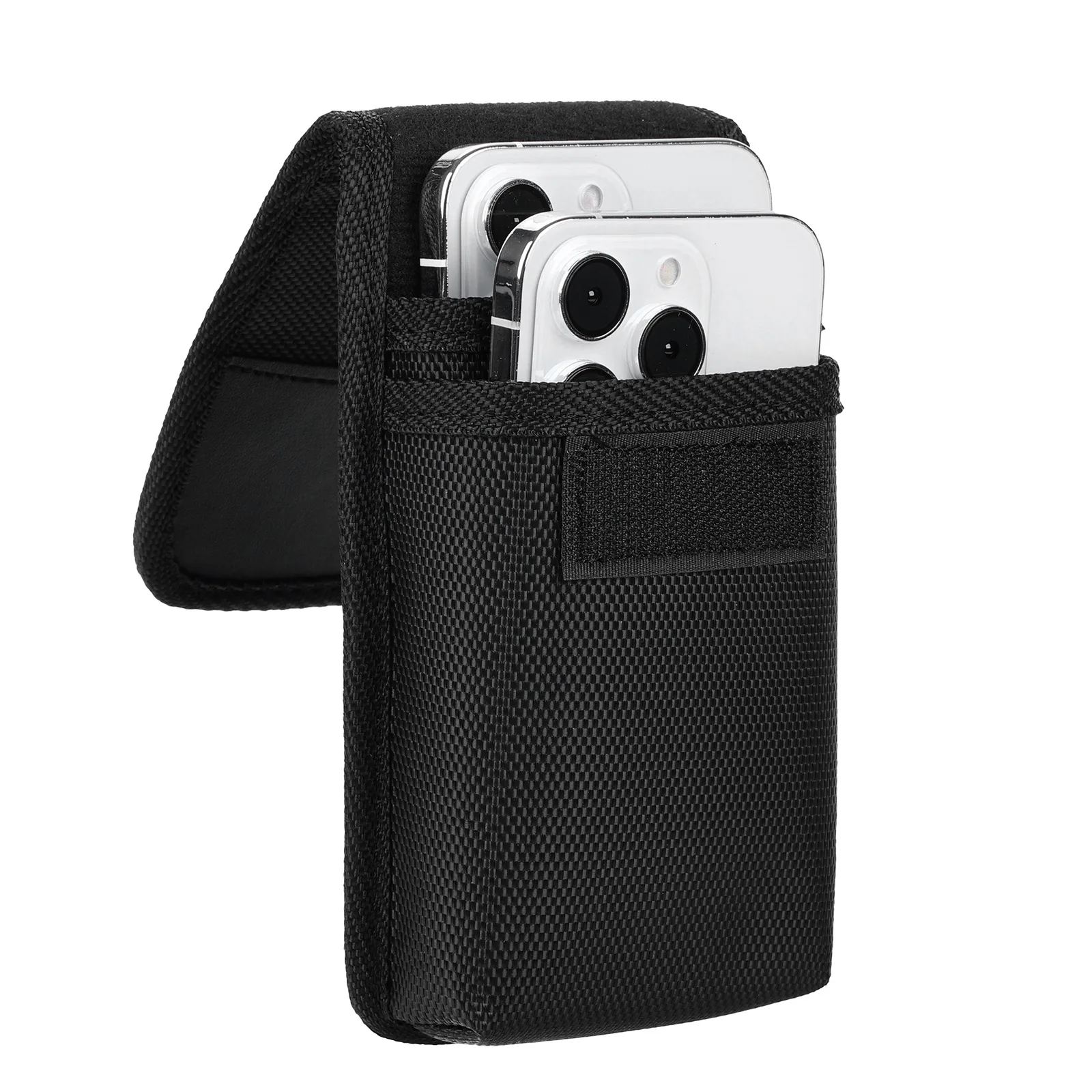 Men's Nylon Dual Pocket Cell Phone Belt Pouch Case - Durable, Outdoor Cell Phone Pouch Case