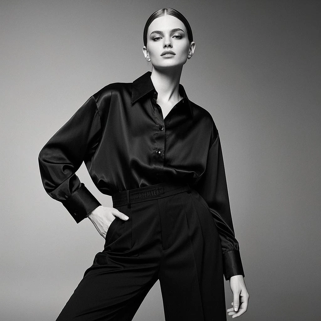 Korean Office Lady Trend Casual Shirt Elegant Blouses For Women Satin Multicolor Basic Slim Shirt Solid All-Match Top French New