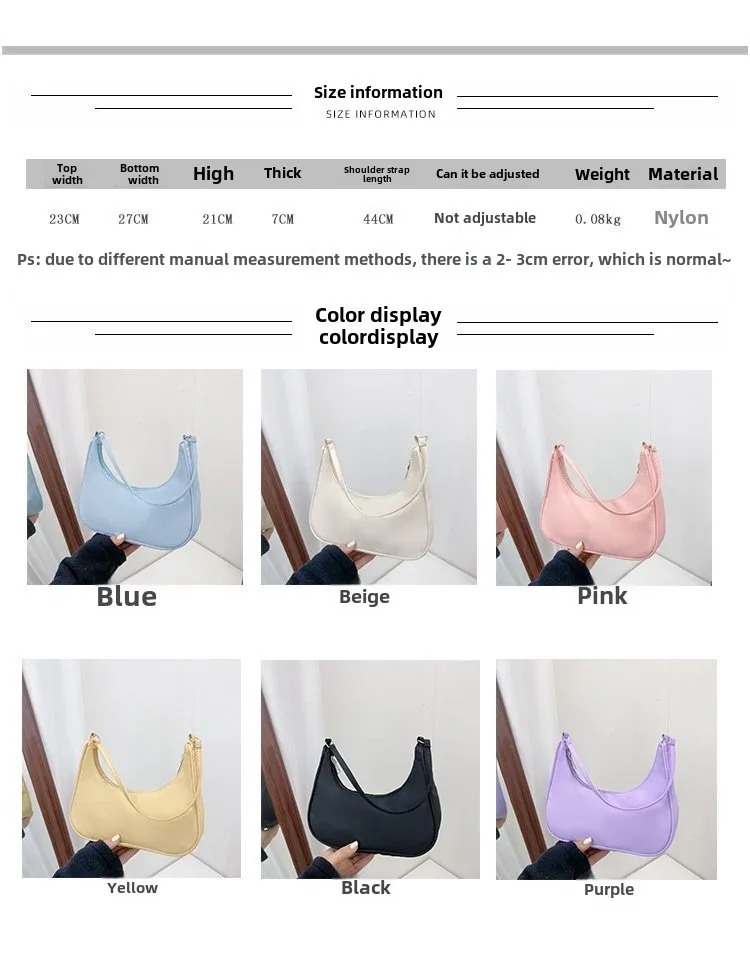 Fashionable Shoulder Underarm Bag Light Small Solid Color Satchel Stylish Women Tote Bag, Suitable for Daily Work Outdoor Party