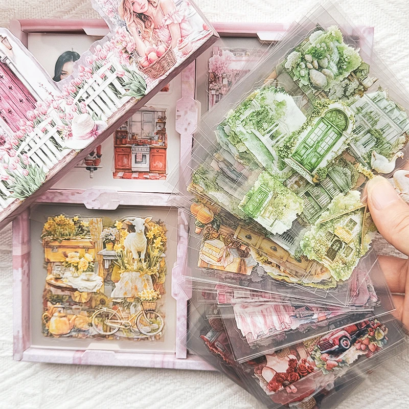 Mr Paper 100Pcs/box Flowering Seasons Series Boxed Stickers Peoples' Handbook Stickers Cute Style DIY Scrapbook Picture Book