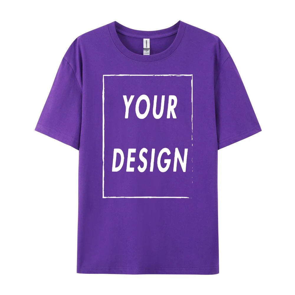 180g Custom Women Men Customised Printed 100% Cotton Short Sleeve Your Logo Photo Brand Text Tee Personalize Graphic Clothing