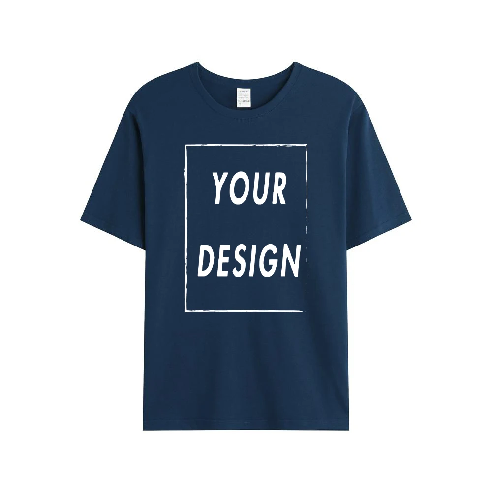 180g Custom Women Men Customised Printed 100% Cotton Short Sleeve Your Logo Photo Brand Text Tee Personalize Graphic Clothing