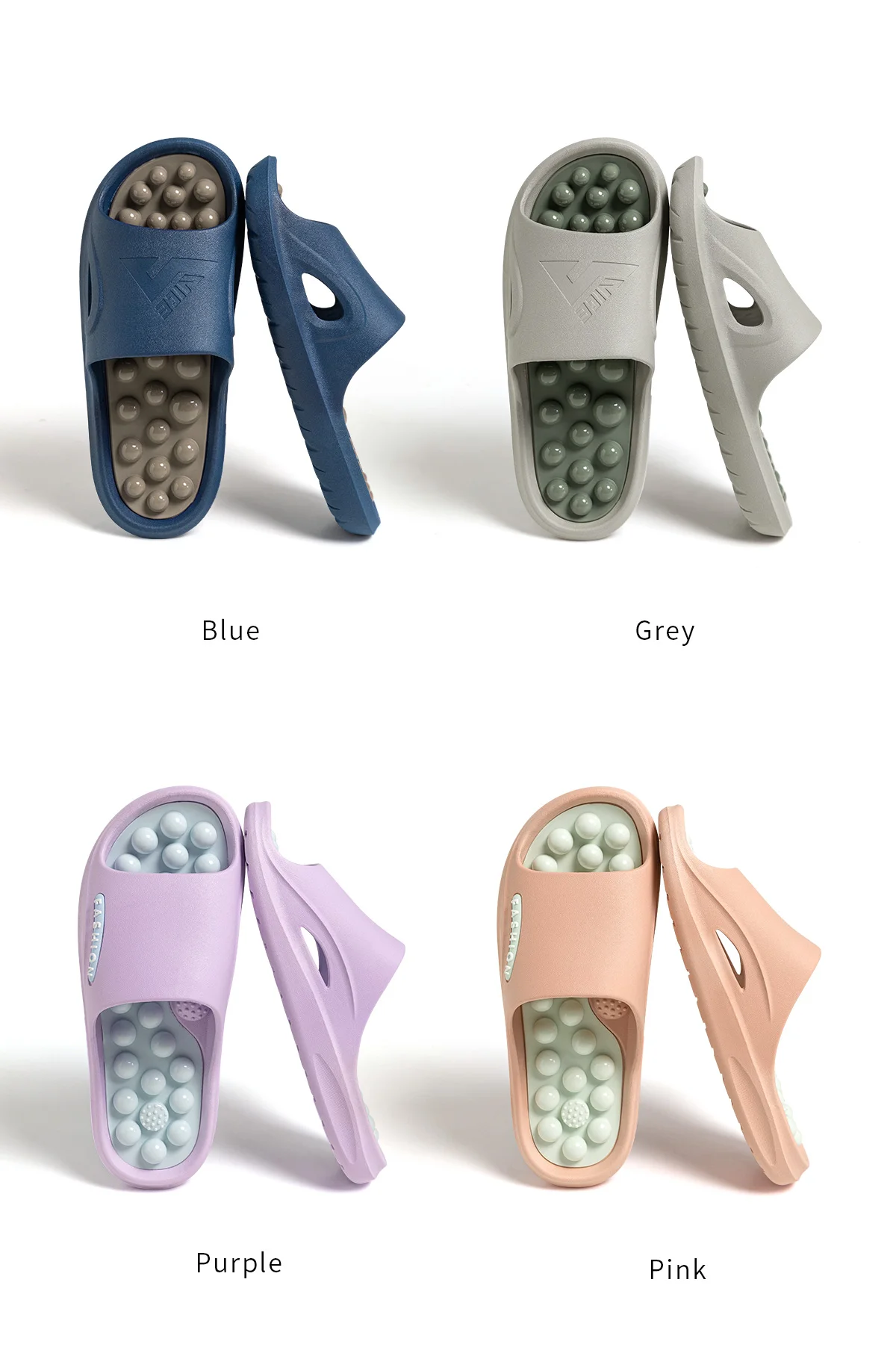 Summer Women Massage Slippers PVC Non-slip Unisex Home Slippers Comfortable Lightweight Indoor Outdoor Slides