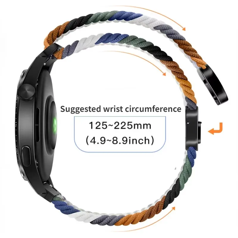18mm 20mm 22mm Strap for Samsung Galaxy Watch 7 6 5 4 Pro Classic Active 2 braided Solo Loop Bracelet Correa Huawei Watch 4 GT 3