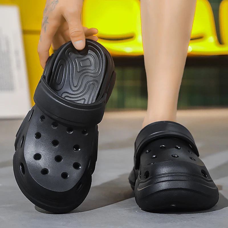 Summer Men's Thick-Soled Non-Slip Breathable Toe-Cap Sandals Casual Beach Slippers