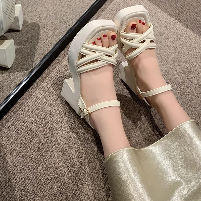 2025 New Summer Casual Waterproof Women's Sandals Fashionable Increased Heel Platform Wedges Stylish Roman Loafers for Women