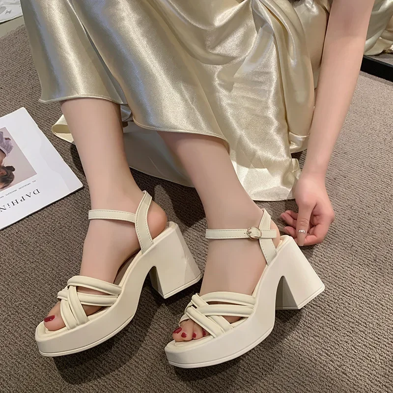 2025 New Summer Casual Waterproof Women's Sandals Fashionable Increased Heel Platform Wedges Stylish Roman Loafers for Women