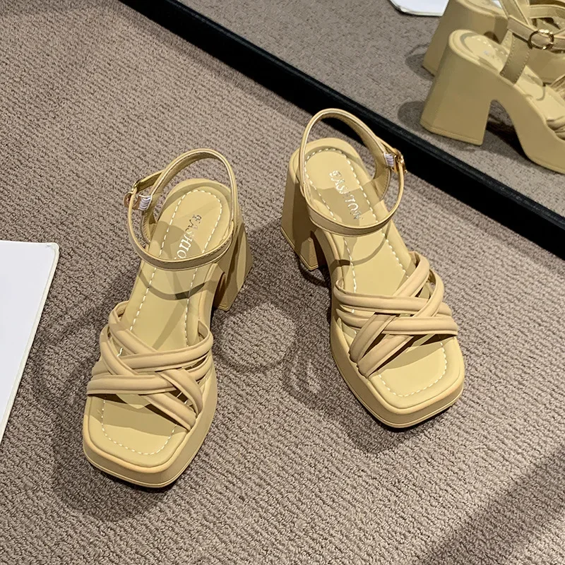 2025 New Summer Casual Waterproof Women's Sandals Fashionable Increased Heel Platform Wedges Stylish Roman Loafers for Women