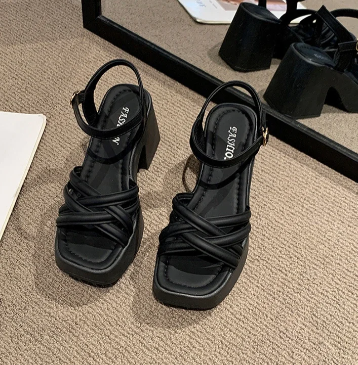 2025 New Summer Casual Waterproof Women's Sandals Fashionable Increased Heel Platform Wedges Stylish Roman Loafers for Women