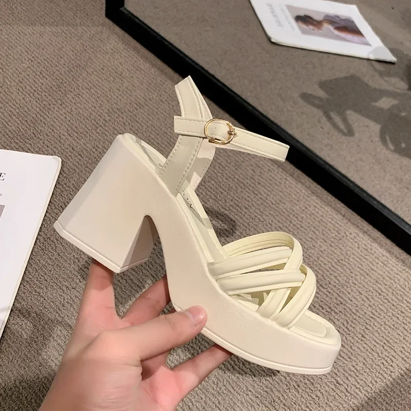 2025 New Summer Casual Waterproof Women's Sandals Fashionable Increased Heel Platform Wedges Stylish Roman Loafers for Women