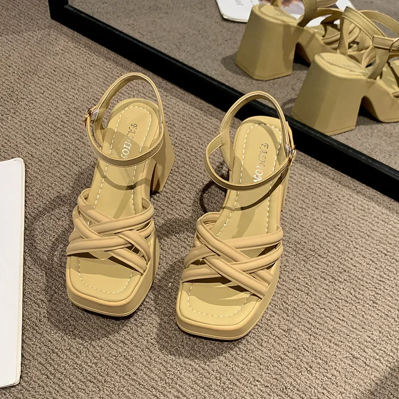 2025 New Summer Casual Waterproof Women's Sandals Fashionable Increased Heel Platform Wedges Stylish Roman Loafers for Women