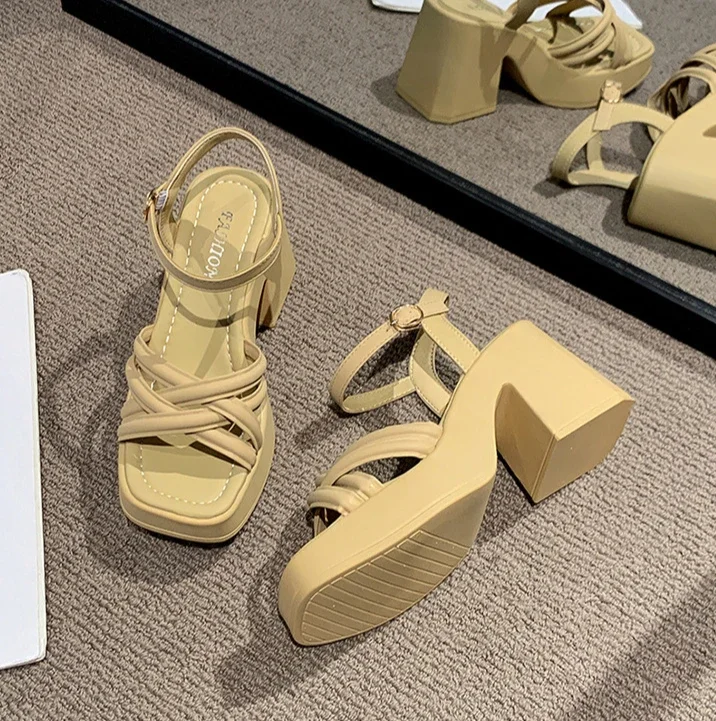 2025 New Summer Casual Waterproof Women's Sandals Fashionable Increased Heel Platform Wedges Stylish Roman Loafers for Women