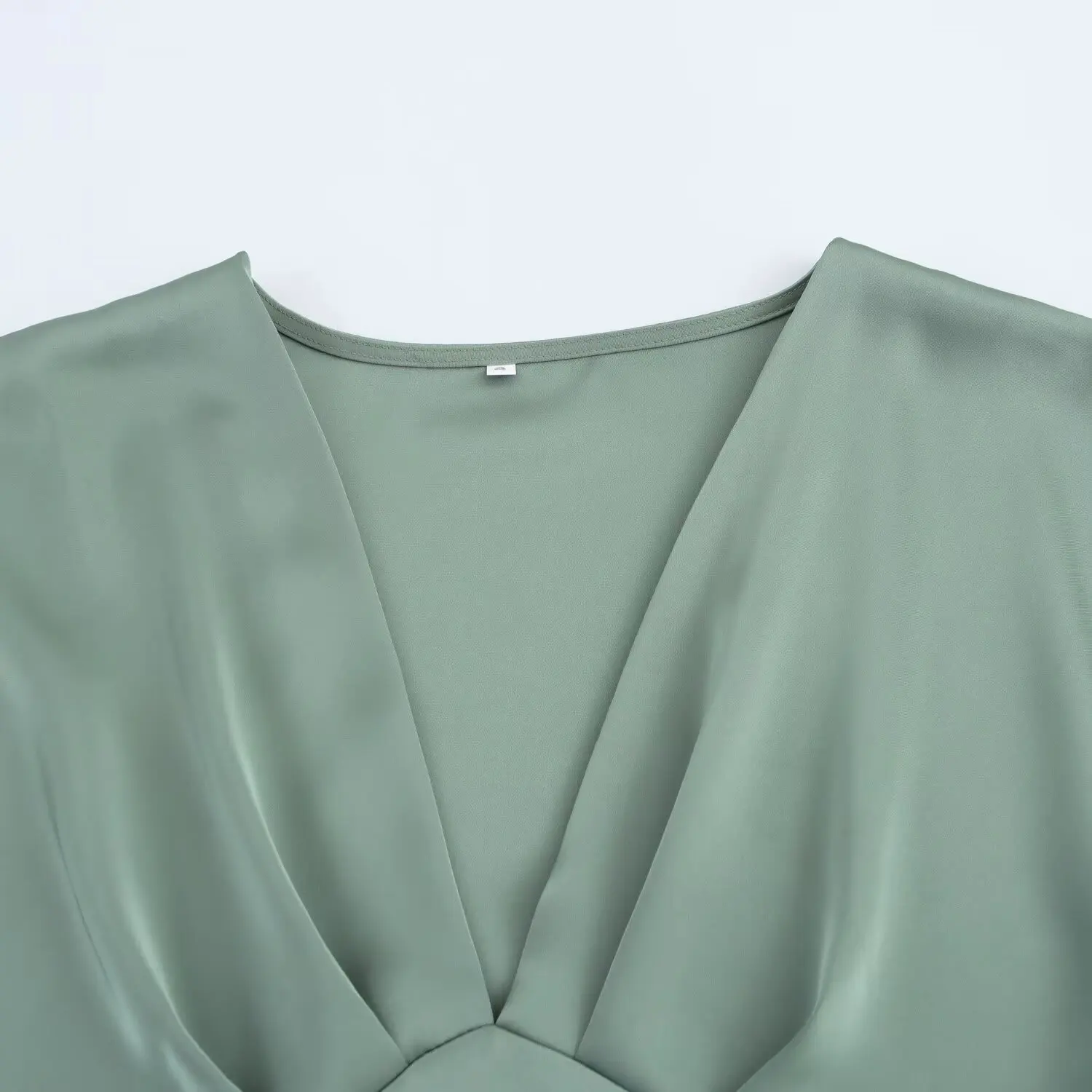 HH Women Elegant Solid Satin Dress Sexy V Neck Short Sleeve Midi Dress 2025 New Fashion Summer Lady Holidays Party Dress