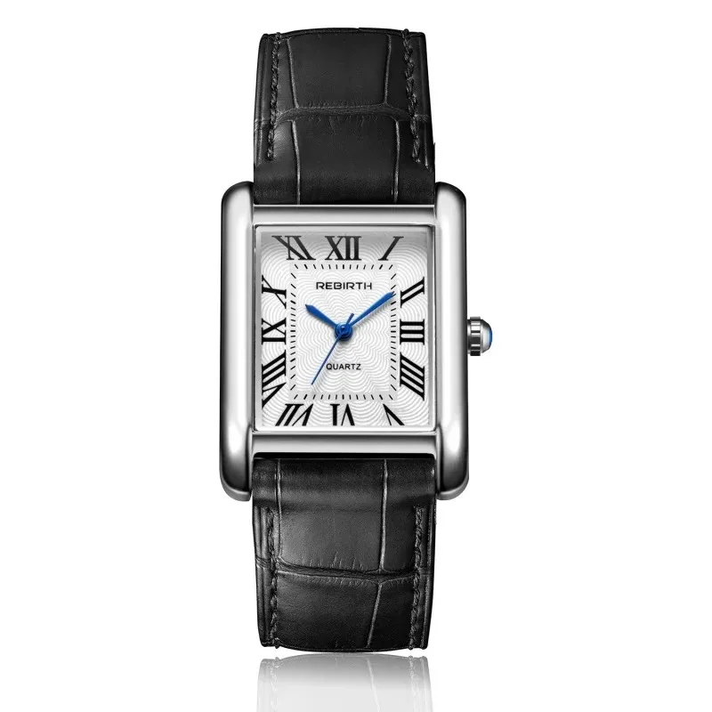 Rebirth 002 Elegant Mini Light Design Rectangle Dial Water Resistant Quartz Movement Business Women Analog Wrist Watch Gift