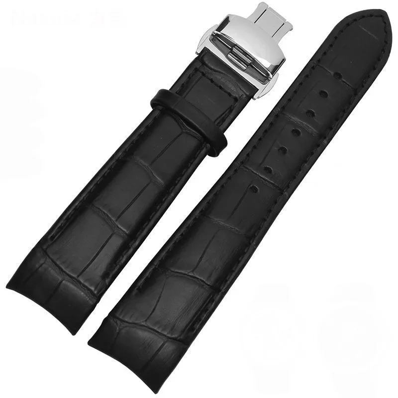 Arc Interface Calf Genuine Leather Watch Band 18mm 19mm 20mm 21mm 22mm 23mm 24mm Suitable for Tissot Seiko Omega Watch Strap