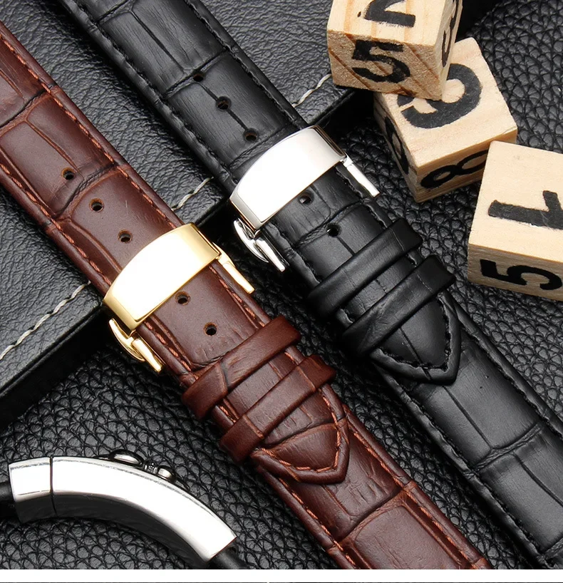 Arc Interface Calf Genuine Leather Watch Band 18mm 19mm 20mm 21mm 22mm 23mm 24mm Suitable for Tissot Seiko Omega Watch Strap