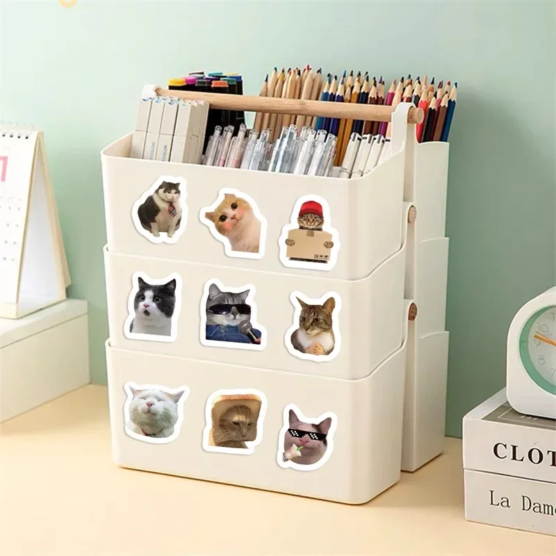 500PCS Kawaii Crazy Cat Sticky Paper Sticker Labels Thank You Sticker Sealing DIY Decoration Scrapbooking Stationery Supplies
