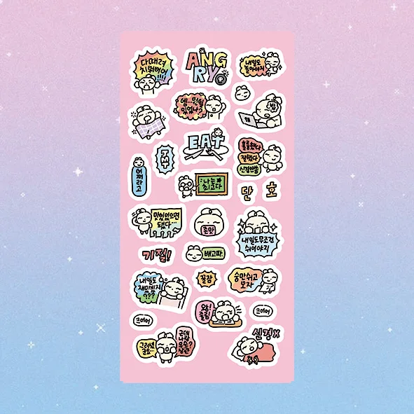 Cartoon Laser Cute Graffiti Korean Rabbit Cat Stickers Hand Account Diary Notebook Planner Scrapbook DIY Decorative Stickers