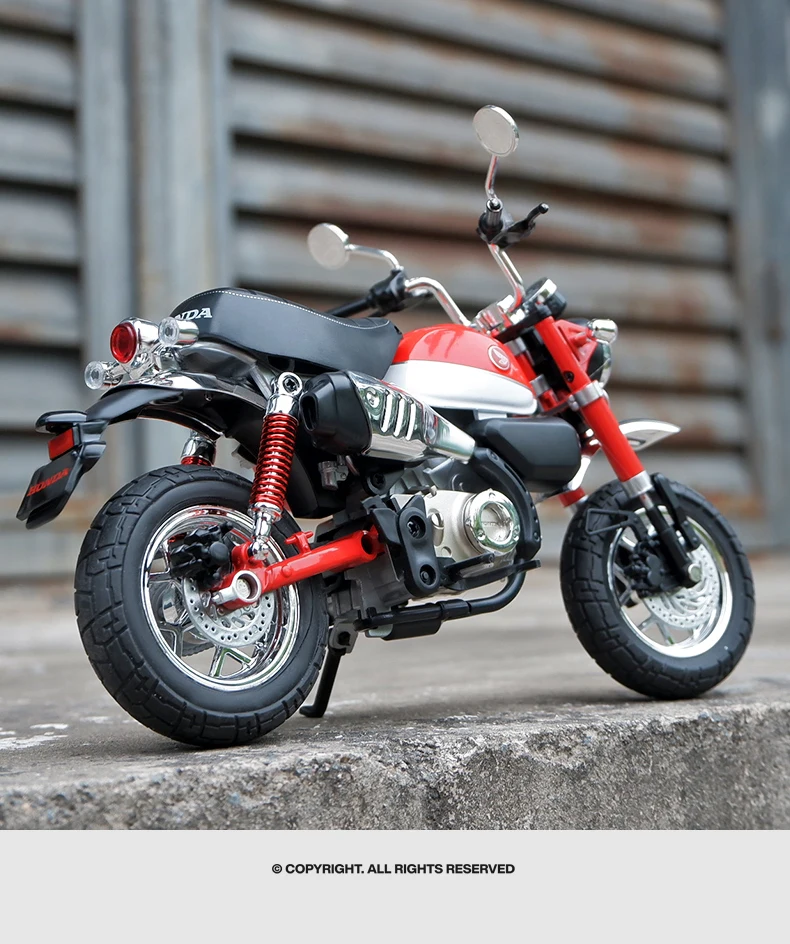 1:9 Honda Monkey 125 MINI Alloy Die Cast Motorcycle Model Toy Vehicle Collection Sound and Light Off Road Autocycle Toys Car