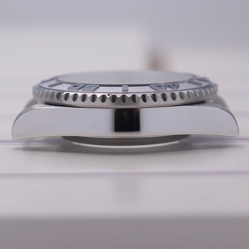 40mm diving watch Case Sapphire Glass For Seiko NH35 NH36 NH34 NH38 2824 Miyota 8215 automatic movement Silver YACHT watch Parts
