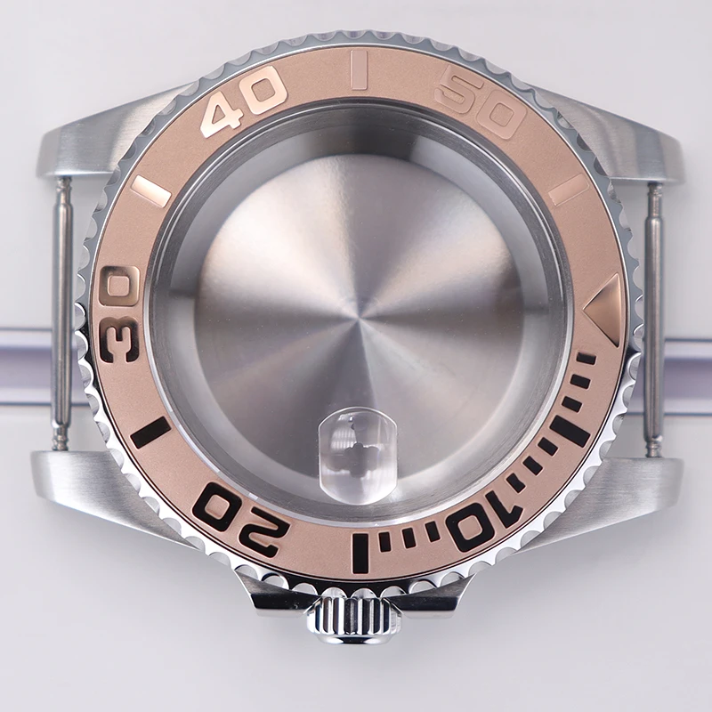 40mm diving watch Case Sapphire Glass For Seiko NH35 NH36 NH34 NH38 2824 Miyota 8215 automatic movement Silver YACHT watch Parts