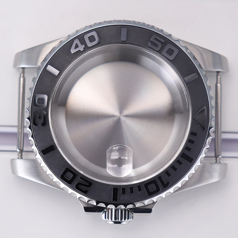 40mm diving watch Case Sapphire Glass For Seiko NH35 NH36 NH34 NH38 2824 Miyota 8215 automatic movement Silver YACHT watch Parts