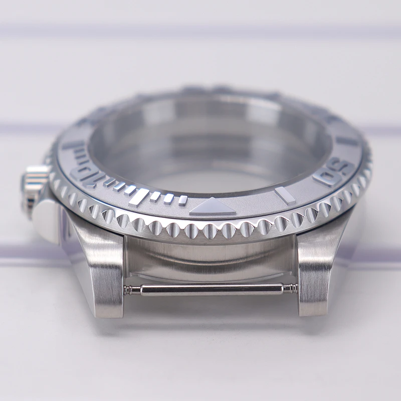 40mm diving watch Case Sapphire Glass For Seiko NH35 NH36 NH34 NH38 2824 Miyota 8215 automatic movement Silver YACHT watch Parts