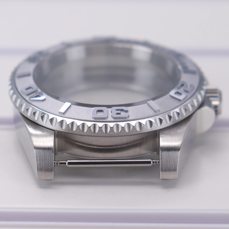 40mm diving watch Case Sapphire Glass For Seiko NH35 NH36 NH34 NH38 2824 Miyota 8215 automatic movement Silver YACHT watch Parts